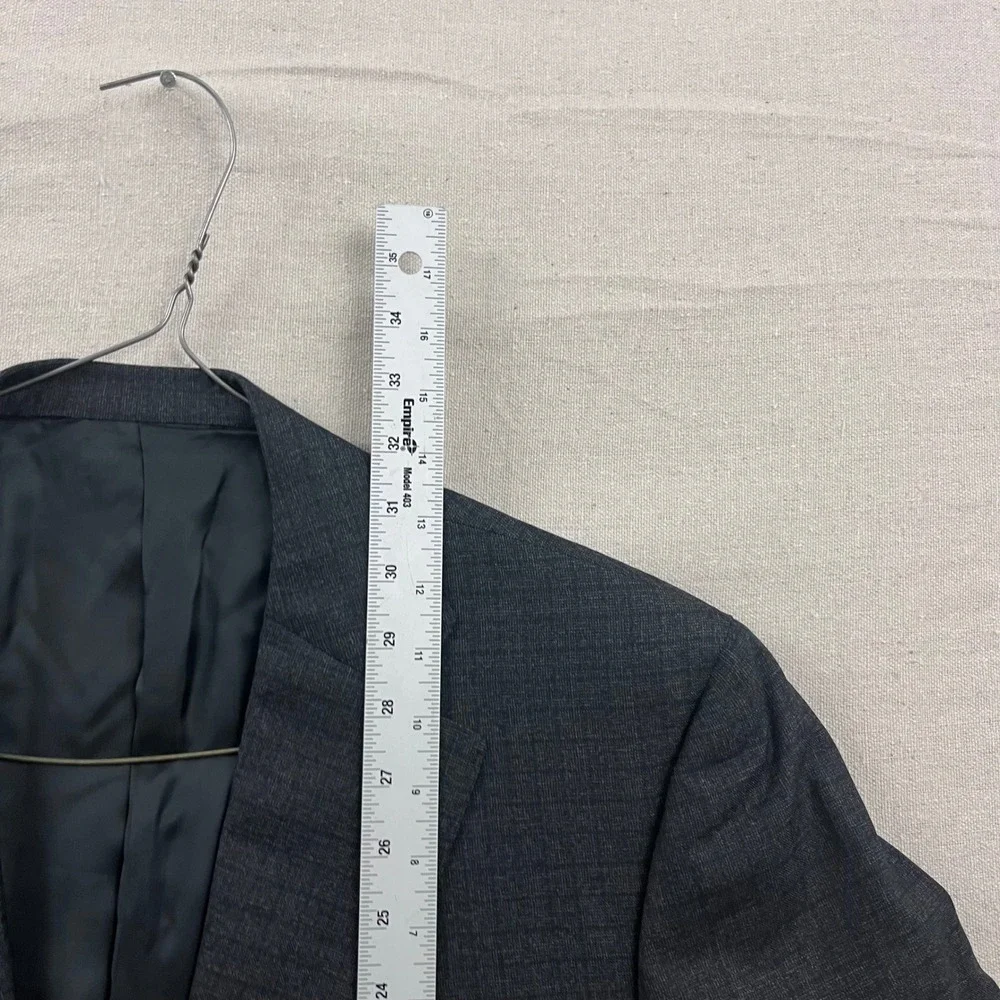 Canali Blazer Mens 42R Charcoal Grey Textured Crosshatch Two Button‎ Sport Coat